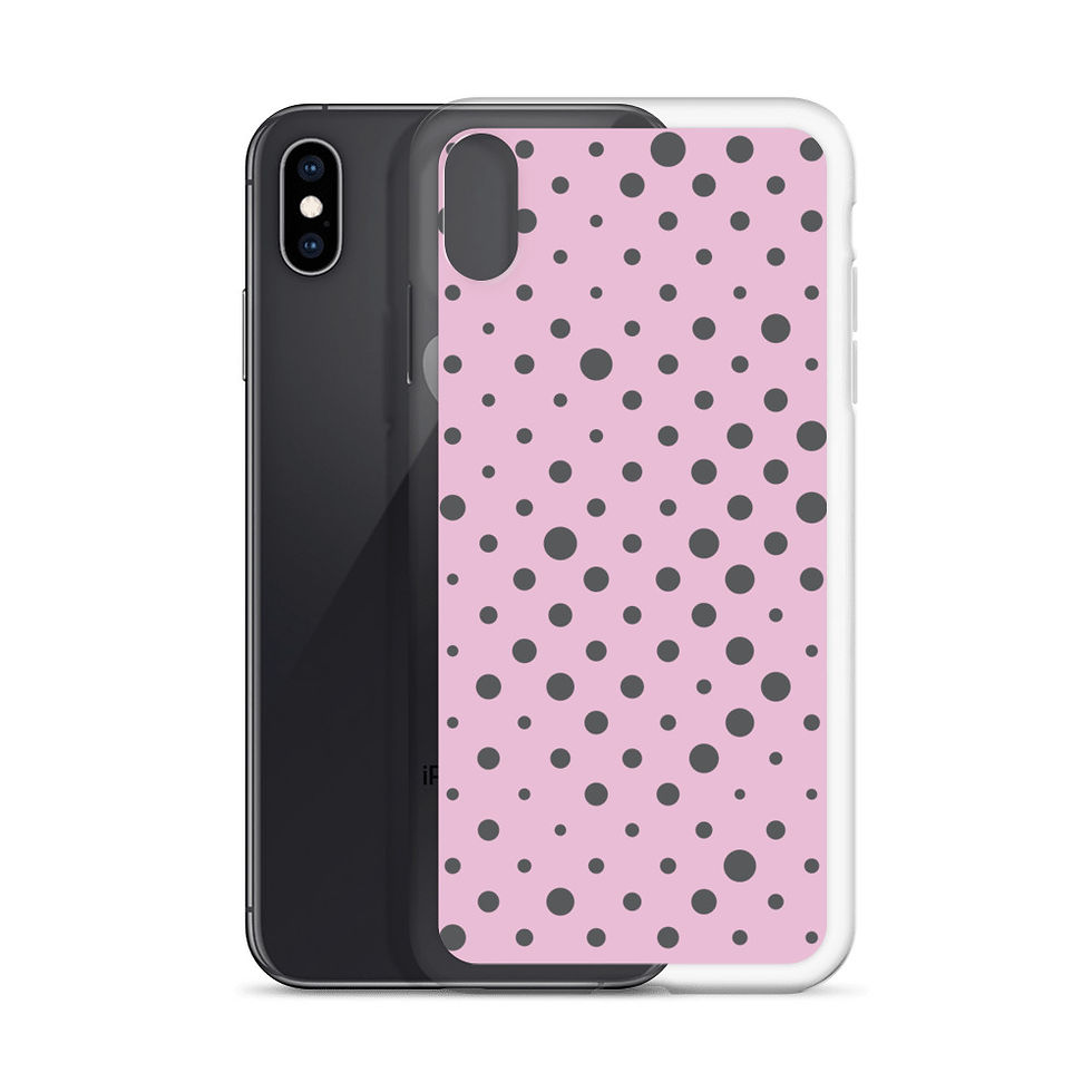 Thumbnail: Gray Dots on Pink iPhone Case