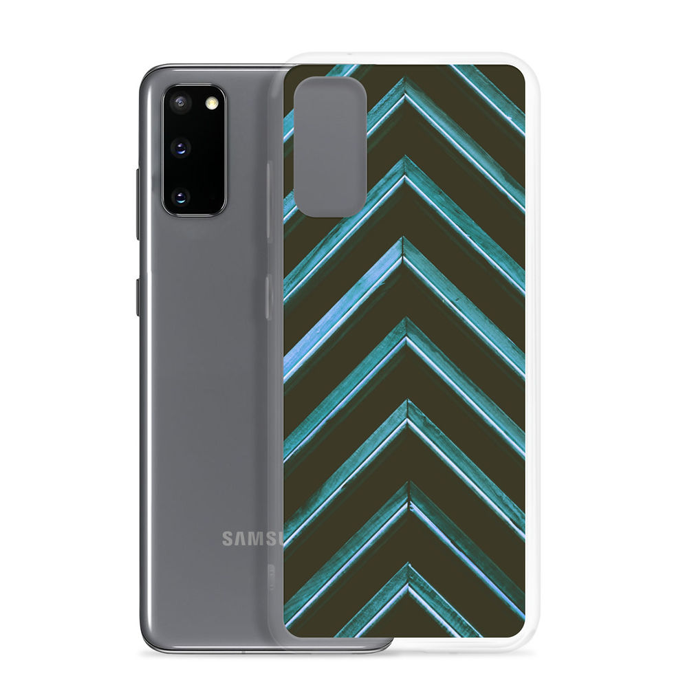 Thumbnail: Turquoise & Black Chevron Samsung Case