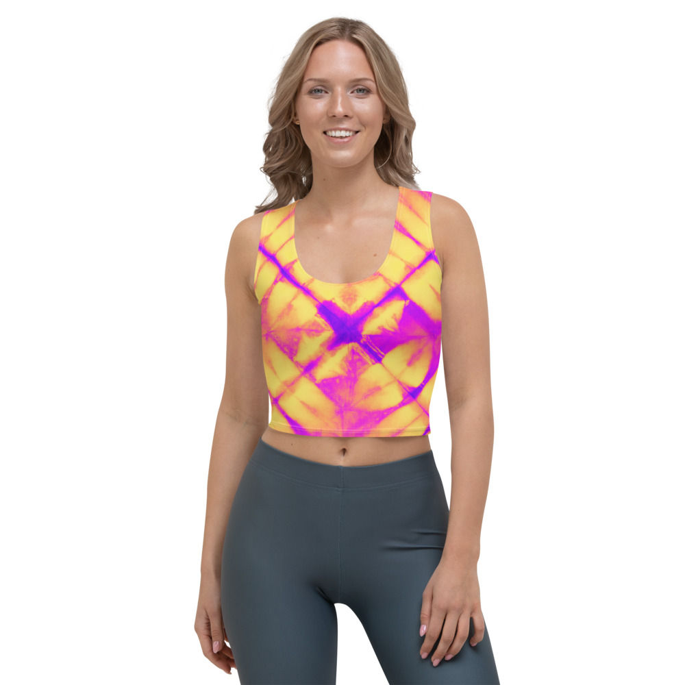 Yellow & Hot Pink Crop Top