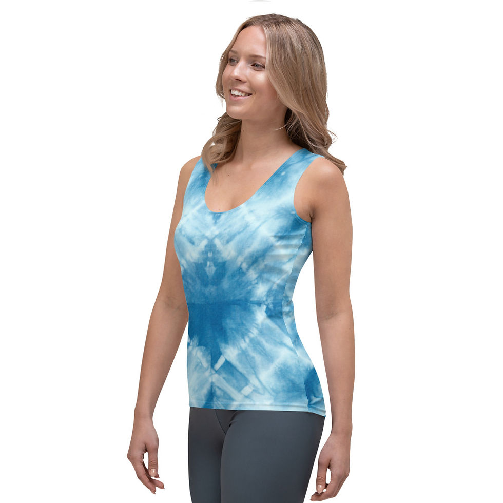 Thumbnail: Blue Diamond Shibori Tie Dye Tank Top