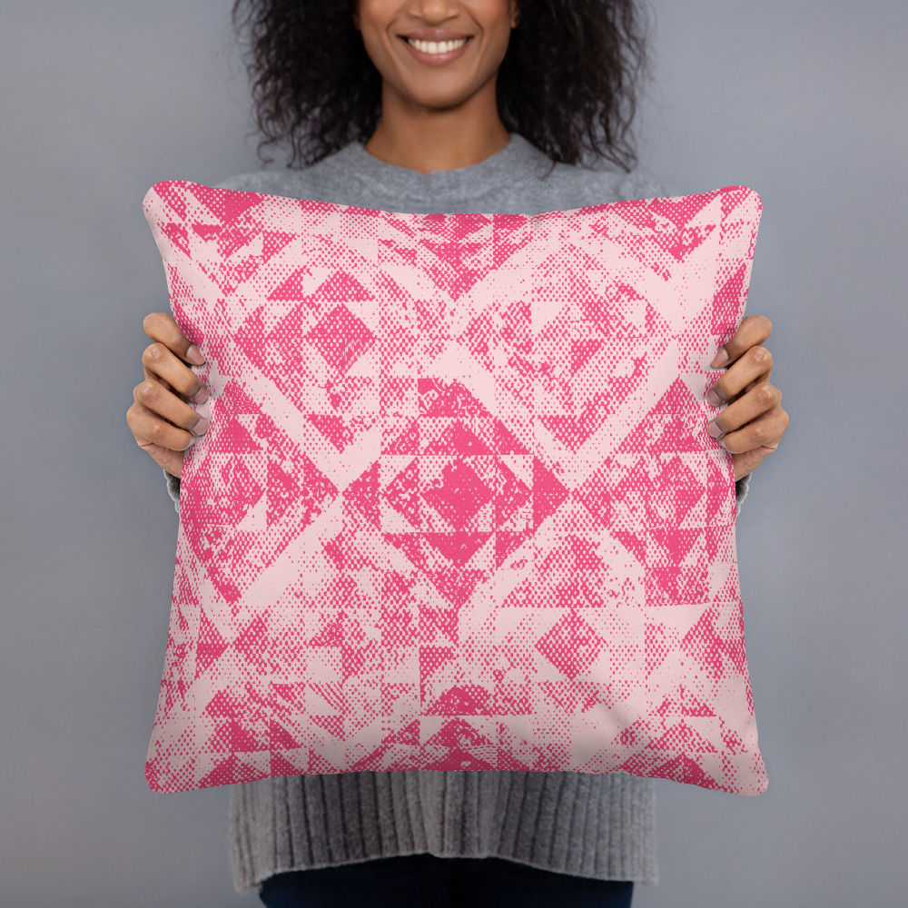 Rose Pink Quilt Print Pillow