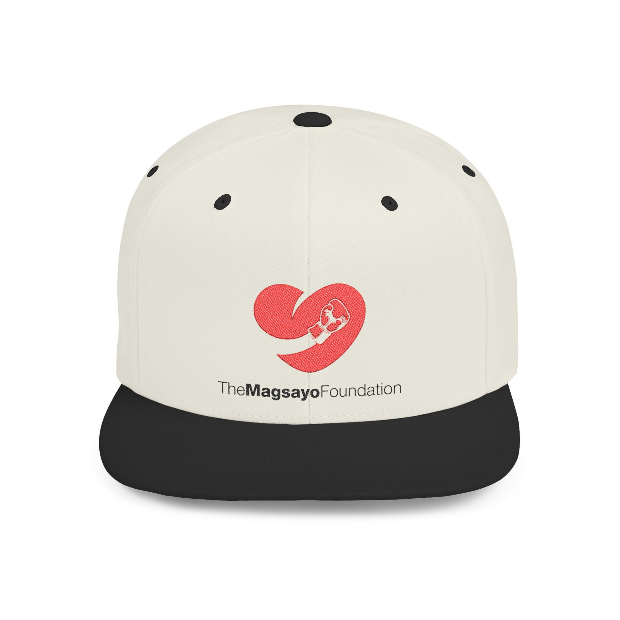 Magsayo Foundation Heart Logo Snapback Hat – Embroidered Flat Bill