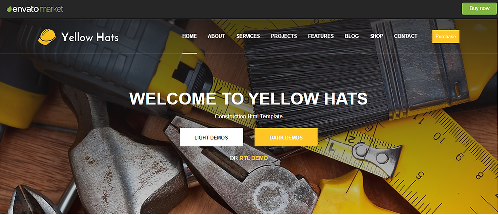 construction company website template