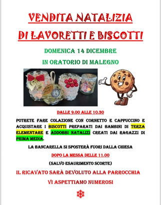 VENDITA NATALIZIA DI LAVORETTI E BISCOTTI