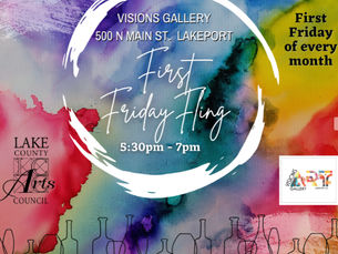 Guests enjoying local wine and fine art photography at the Visions Gallery Friday Night Fling in downtown Lakeport near The Fainting Couch.