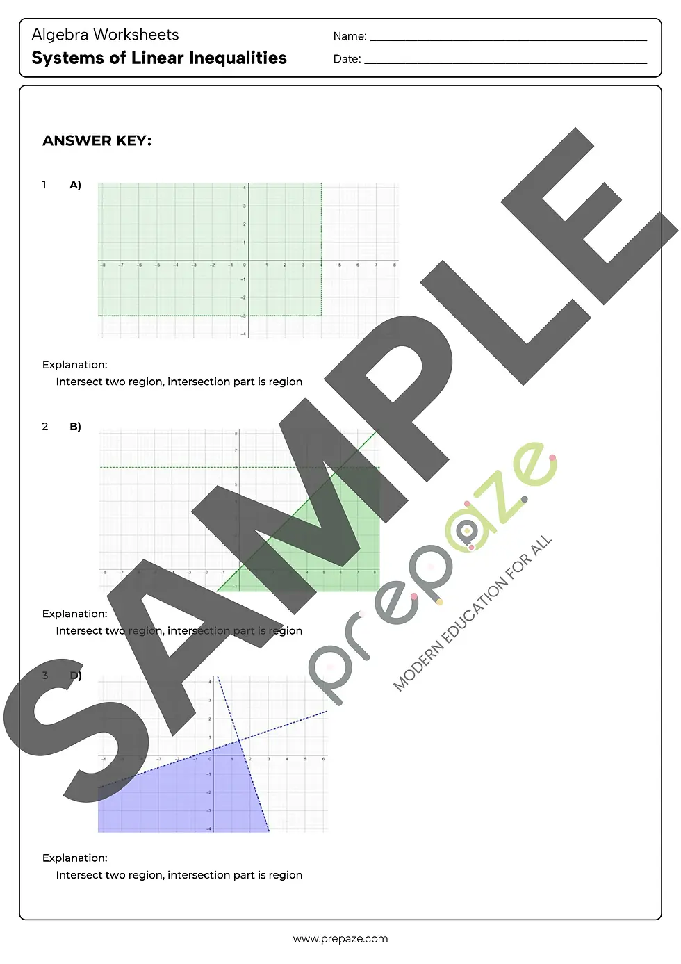 Thumbnail: Systems of Linear Inequalities - Free Sample