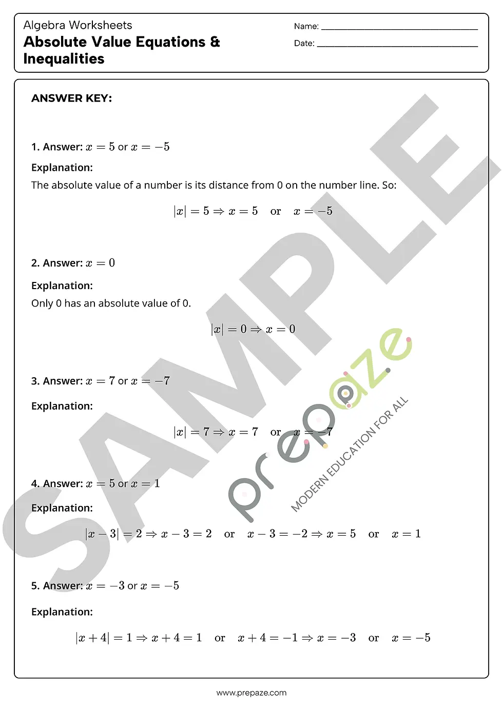 Thumbnail: Absolute Value Equations & Inequalities