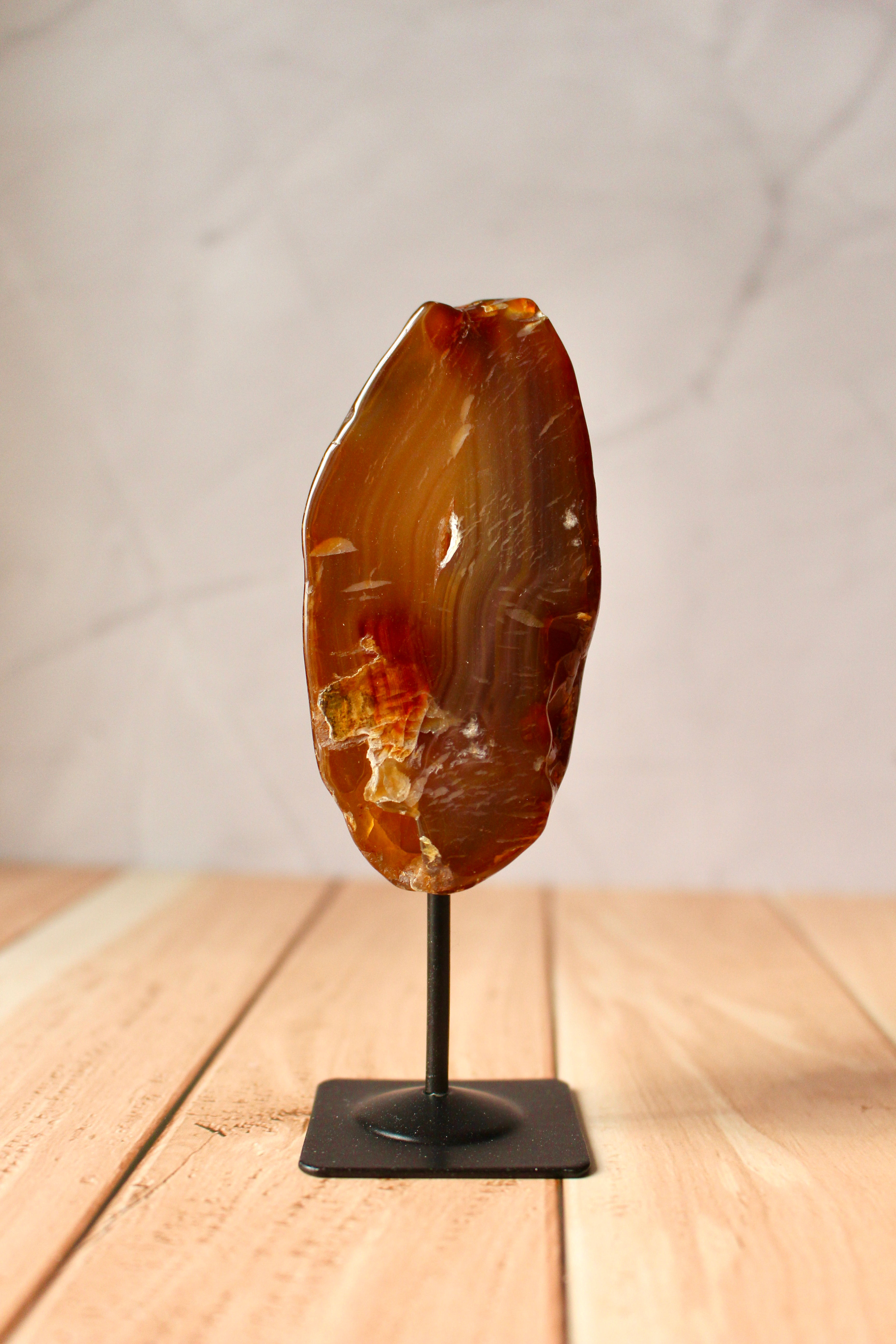 Agate Geode on Metal Stand