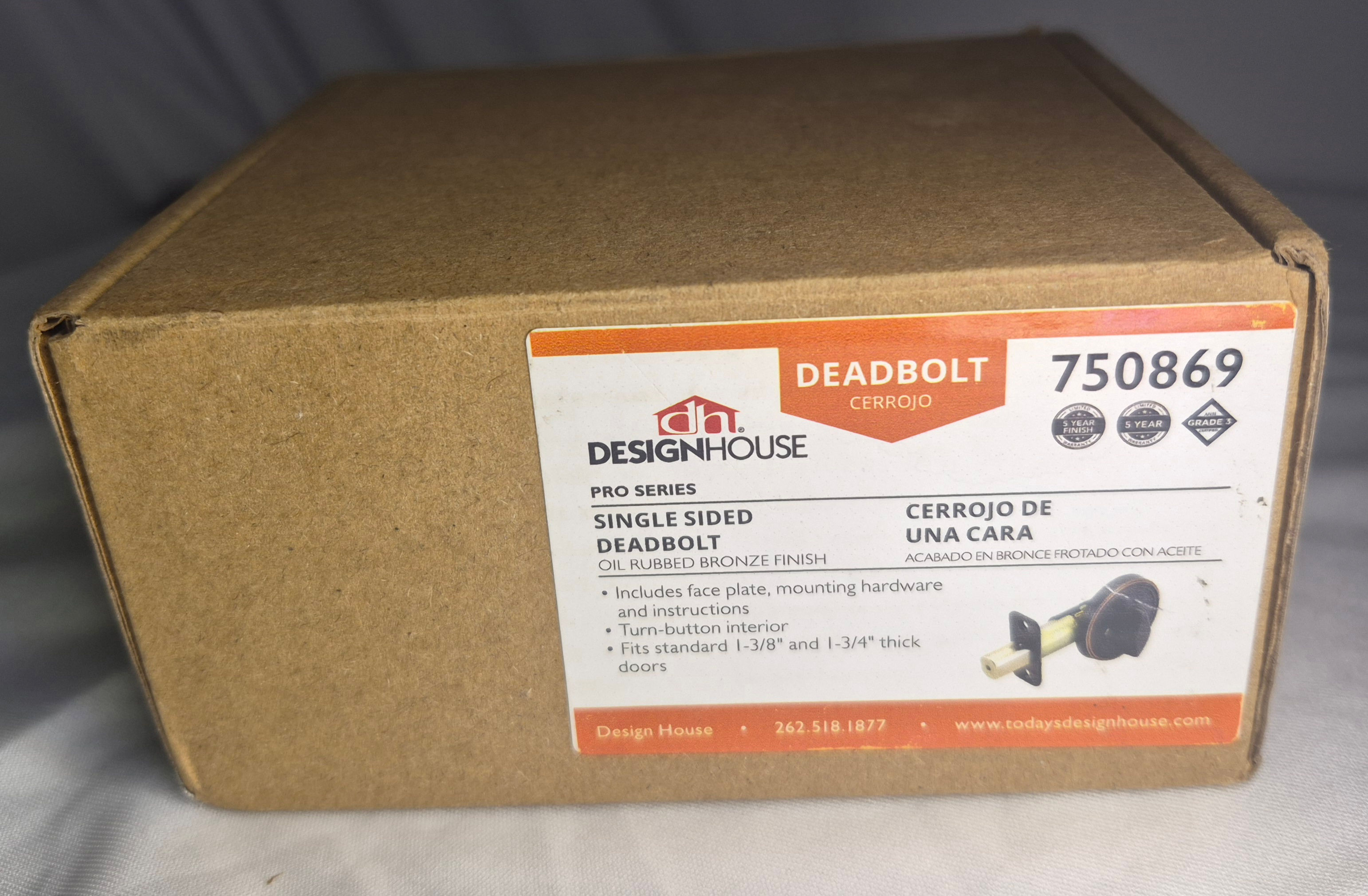 Design House Single Sided Deadbolt (750869)