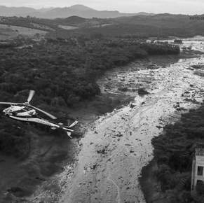 Rio de lama no desastre de Brumadinho ocorrido em 2019