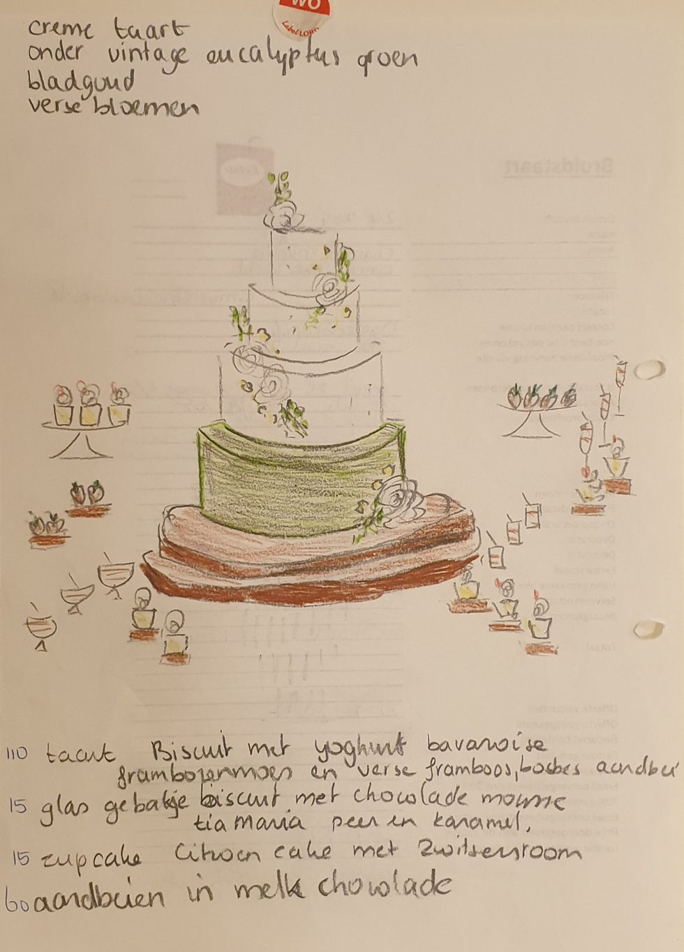 Bruidstaart 3D tekening