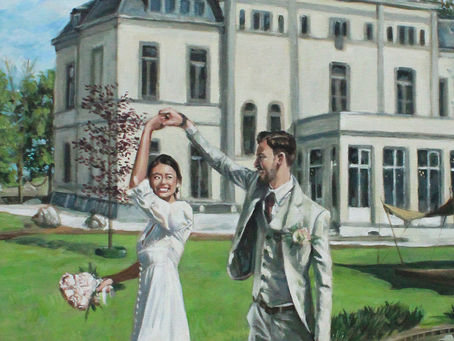 Een live schilderij van jullie bruiloft in Limburg