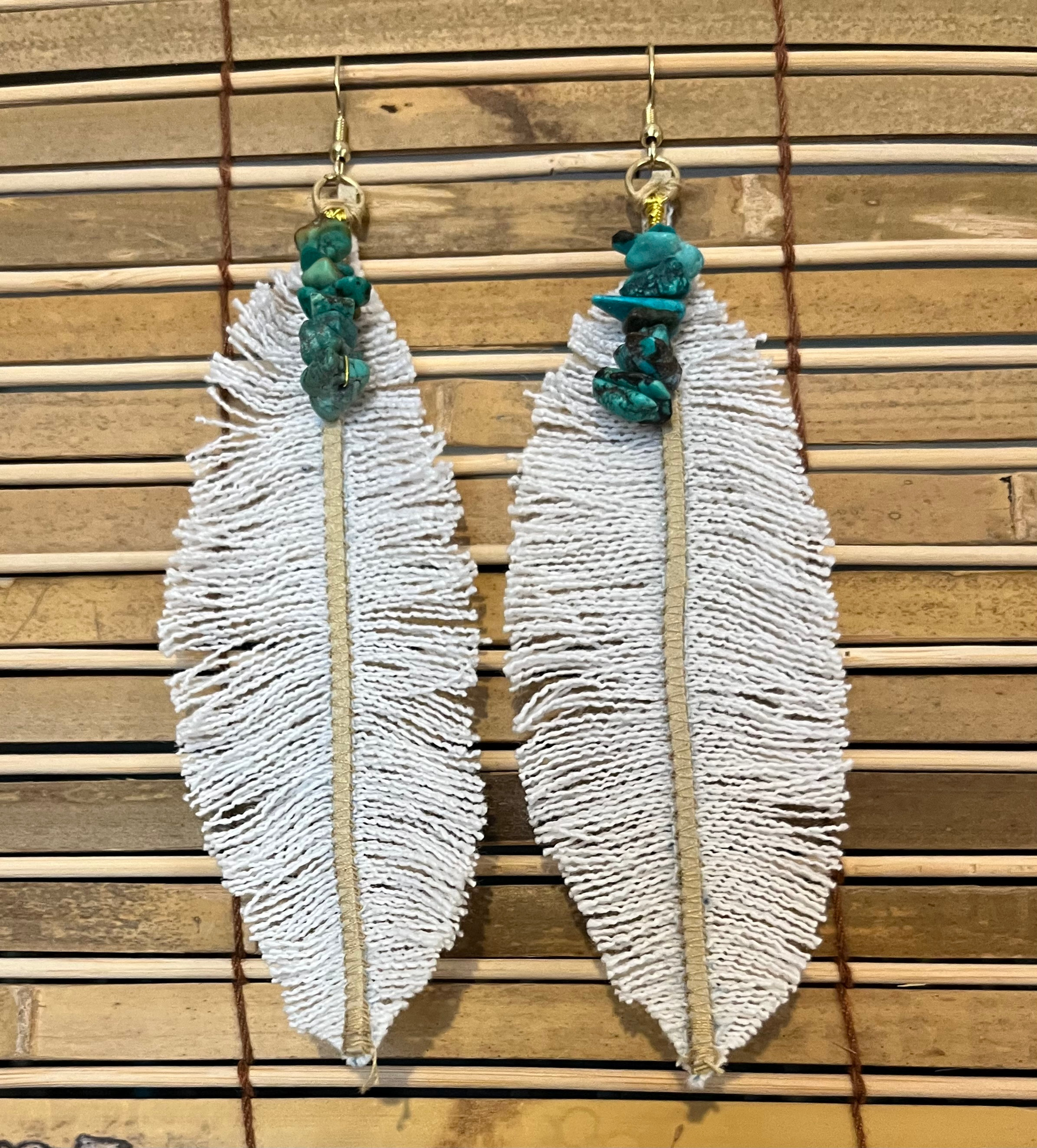 White Feather Earrings
