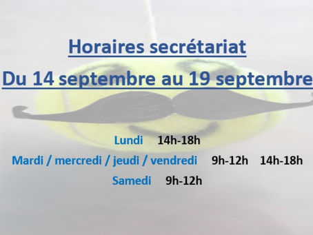 Horaires du secrétariat