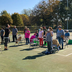 Fresh & Fit Festival (November 20, 2021D). Seniors participating in a free Pilates class.