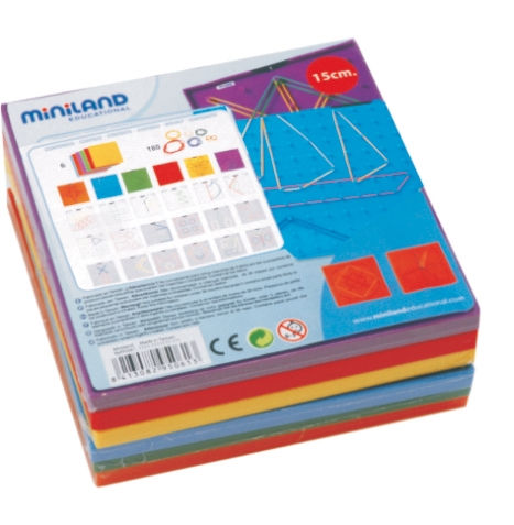 Thumbnail: 6 Geoboards 15 cm 6 colors