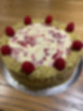 8" Pistachios Raspberry cake