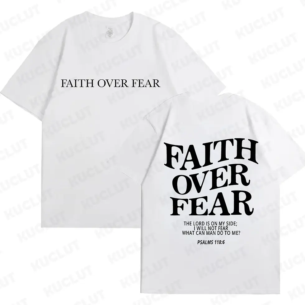 Thumbnail: Faith Over Fear Christian Women T-shirts Christian Clothes Jesus Fashion Trendy 