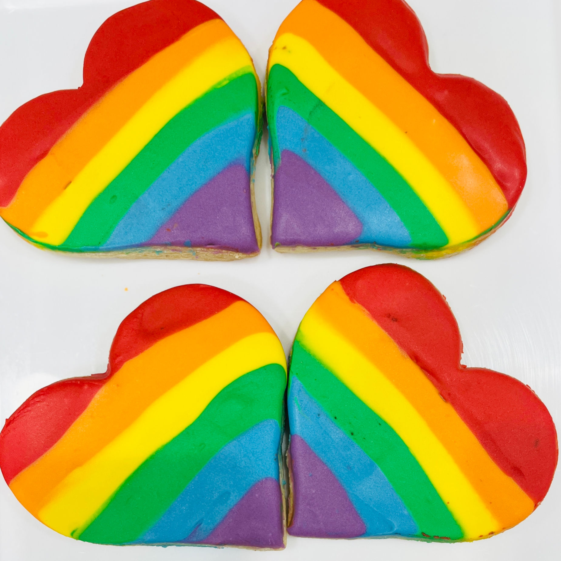 Pride Rainbow Royal Icing Cookies - Only Rainbow - 1 Dozen
