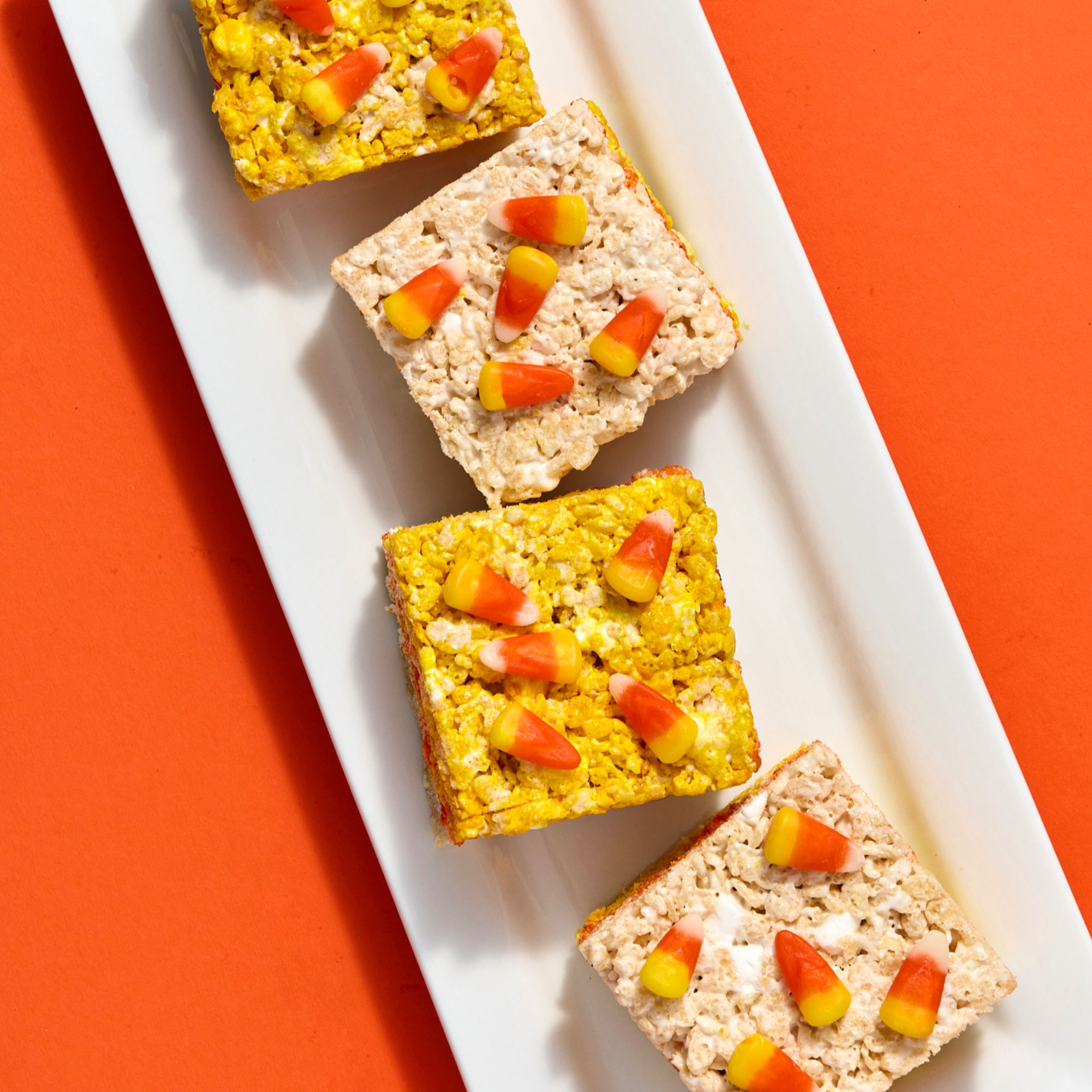 Halloween Candy Corn Rice Krispies Treats