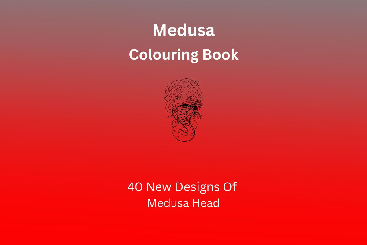 Coloring book for adults relaxation. medusa head coloring book
