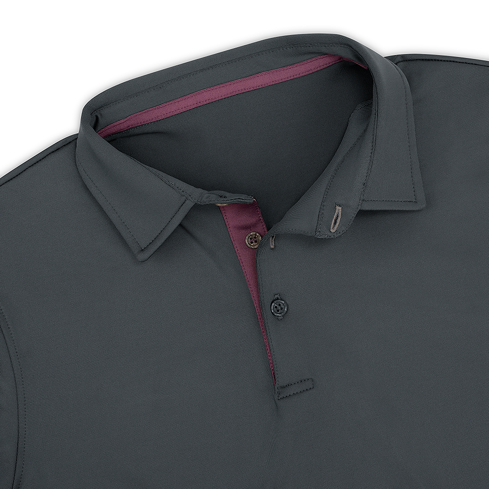 Thumbnail: Men's polo shirt featuring carbon fiber buttons, offering a modern, high-tech accent to a classic design.