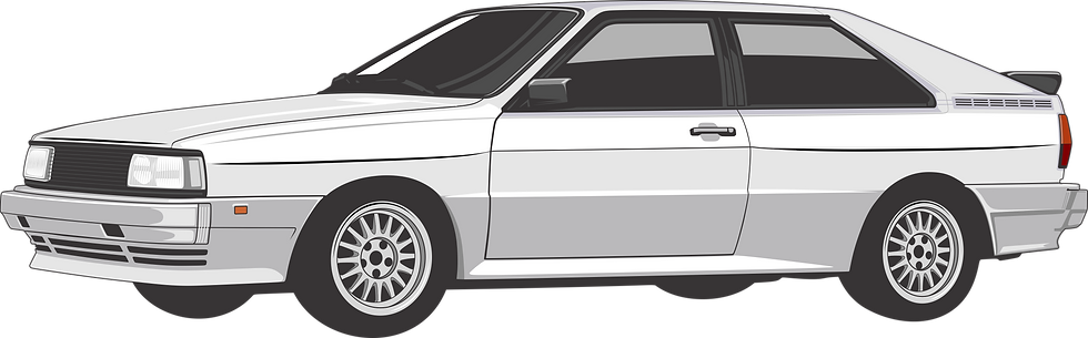Silver Audi Sport Quattro Rally Car