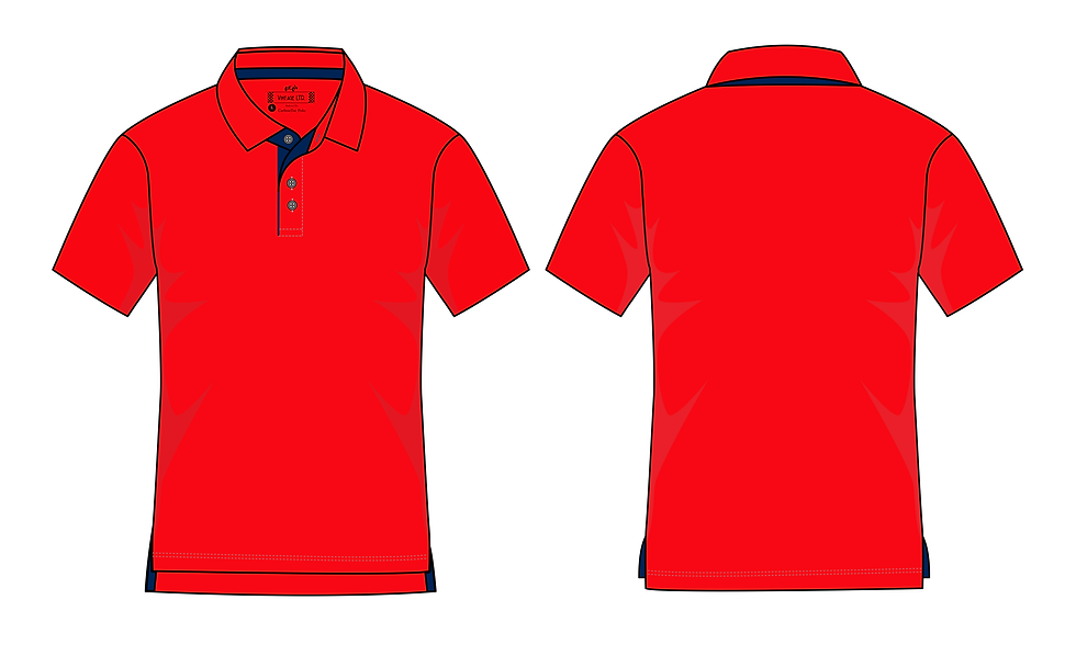 Men's Polo Golf Shirt Red and Navy Blue Mockup