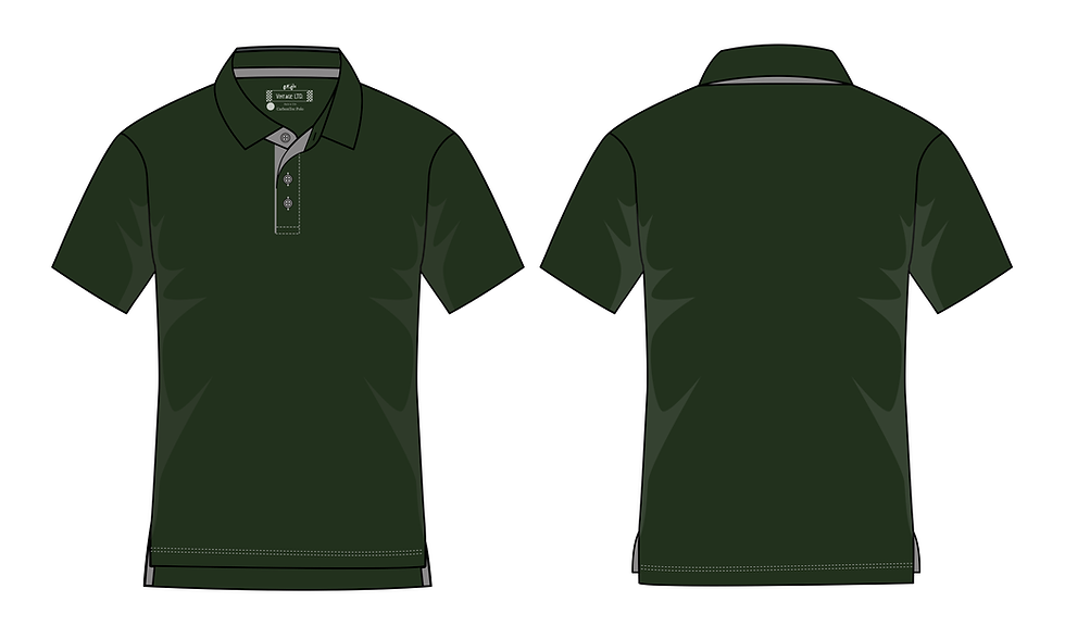 Men's Polo Golf Shirt Green and Silver Mockup