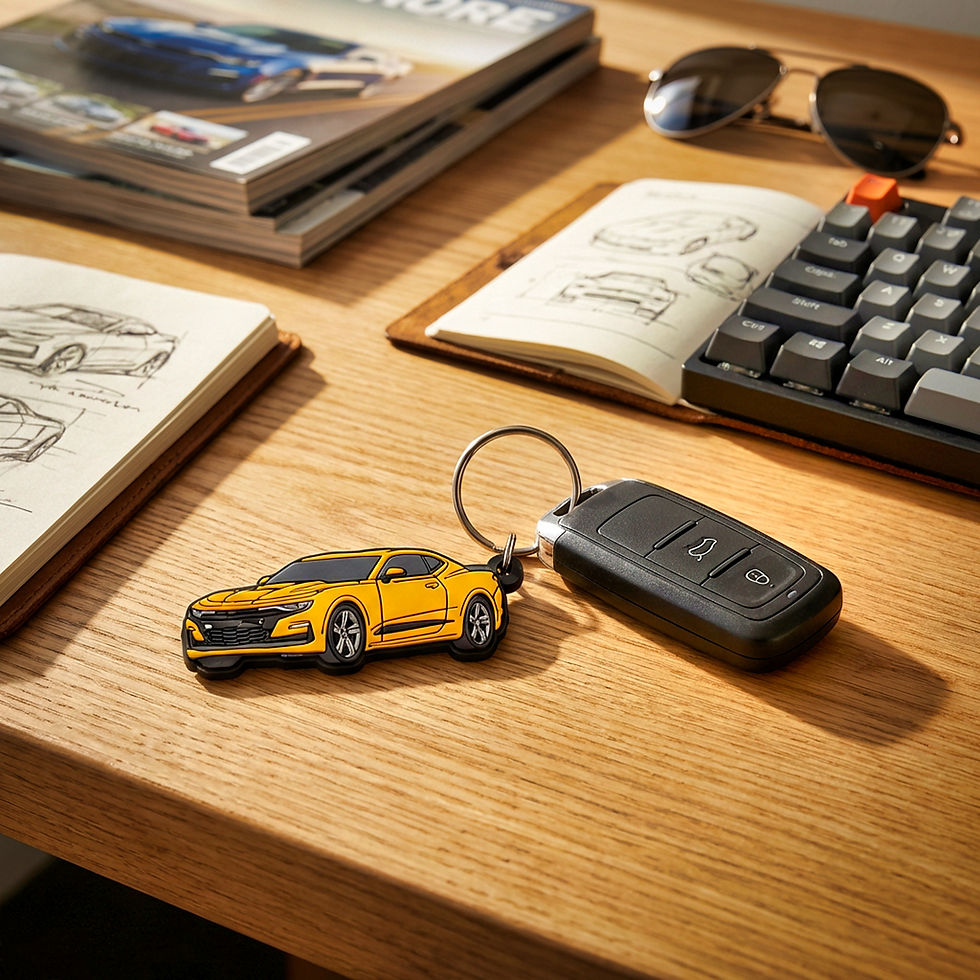 Thumbnail: Chevy Camaro SS Keychain (Vivid Orange)