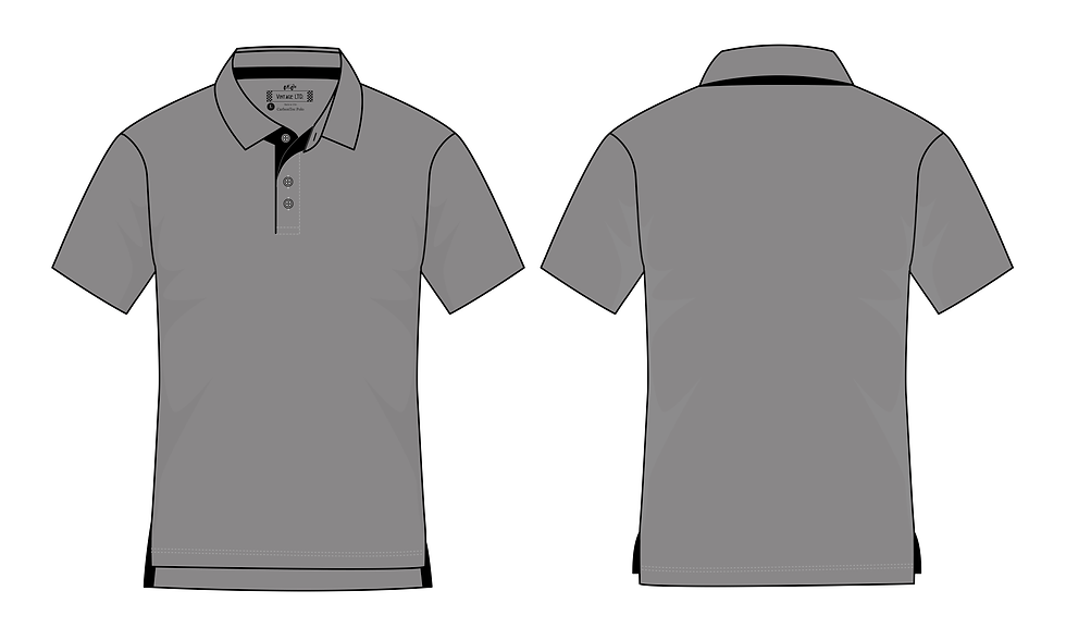 Men's Polo Golf Shirt Silver and Black Mockup