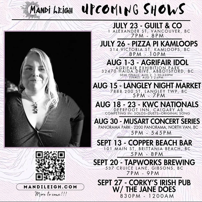 Mandi Leigh Upcoming Gigs