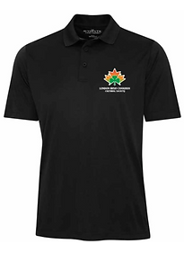 Image of black polo shirt with LICCS logo