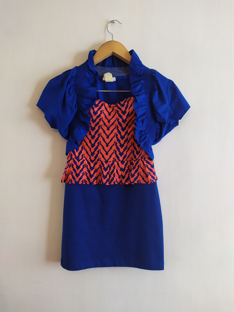 Miniatura: Vestido corto rosa y azul