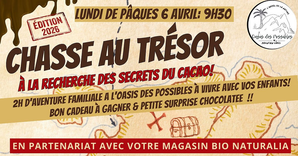 Chasse au trésor: à la recherche des secrets du cacao, aventure familiale!  