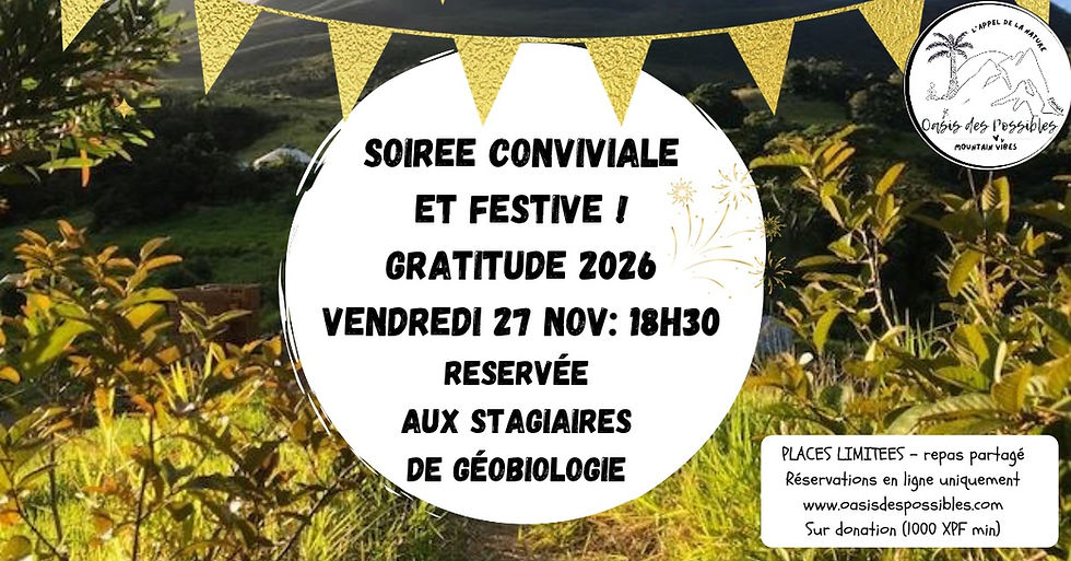 Soirée conviviale entre stagiaires de géobiologie gratitude 2026!