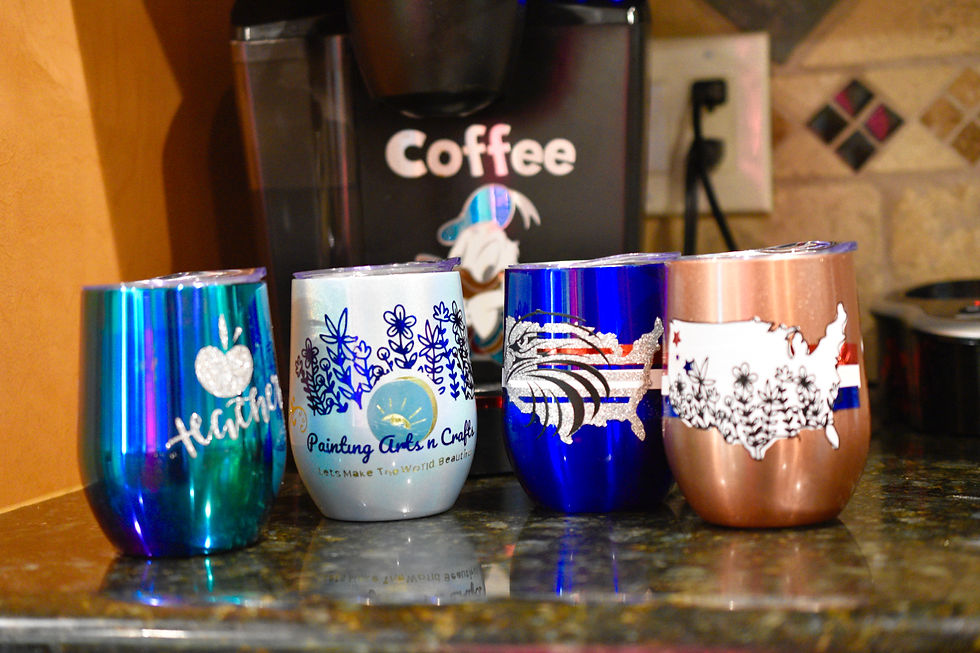 4 Examples of Stainless Cups with Iron-on