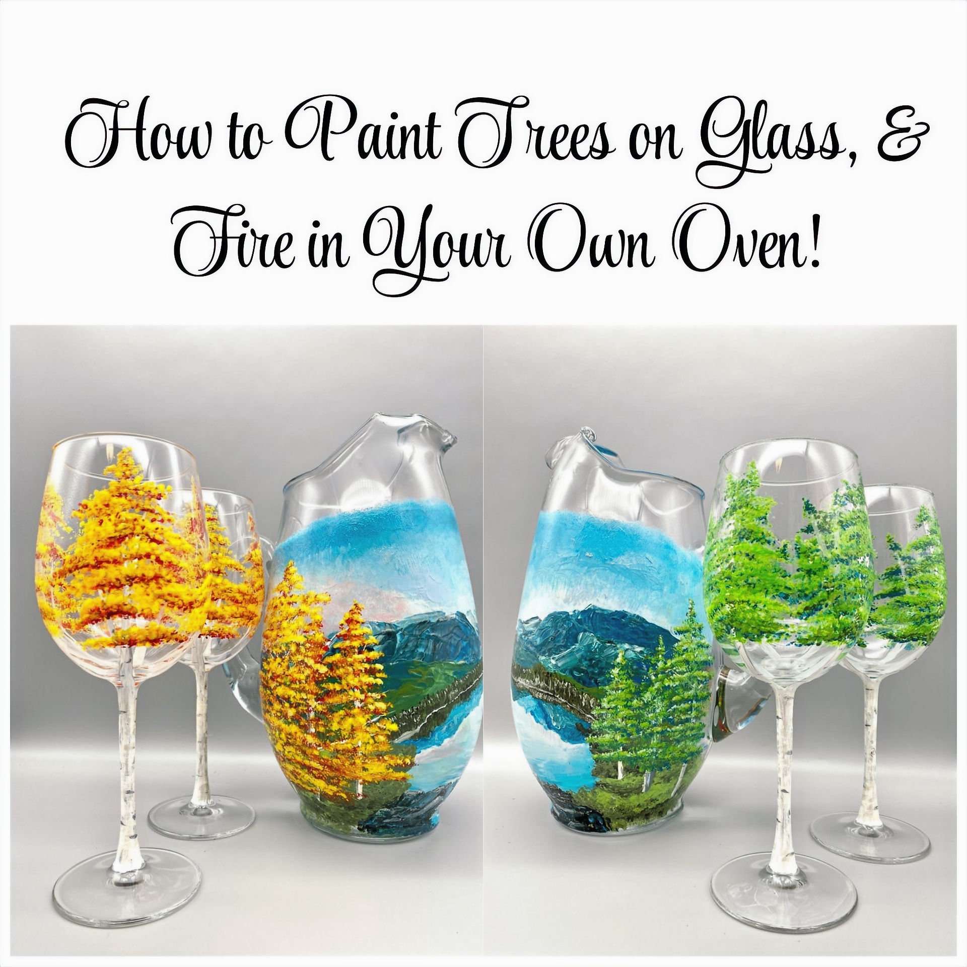 Easy DIY Paint Trees Wine Glas