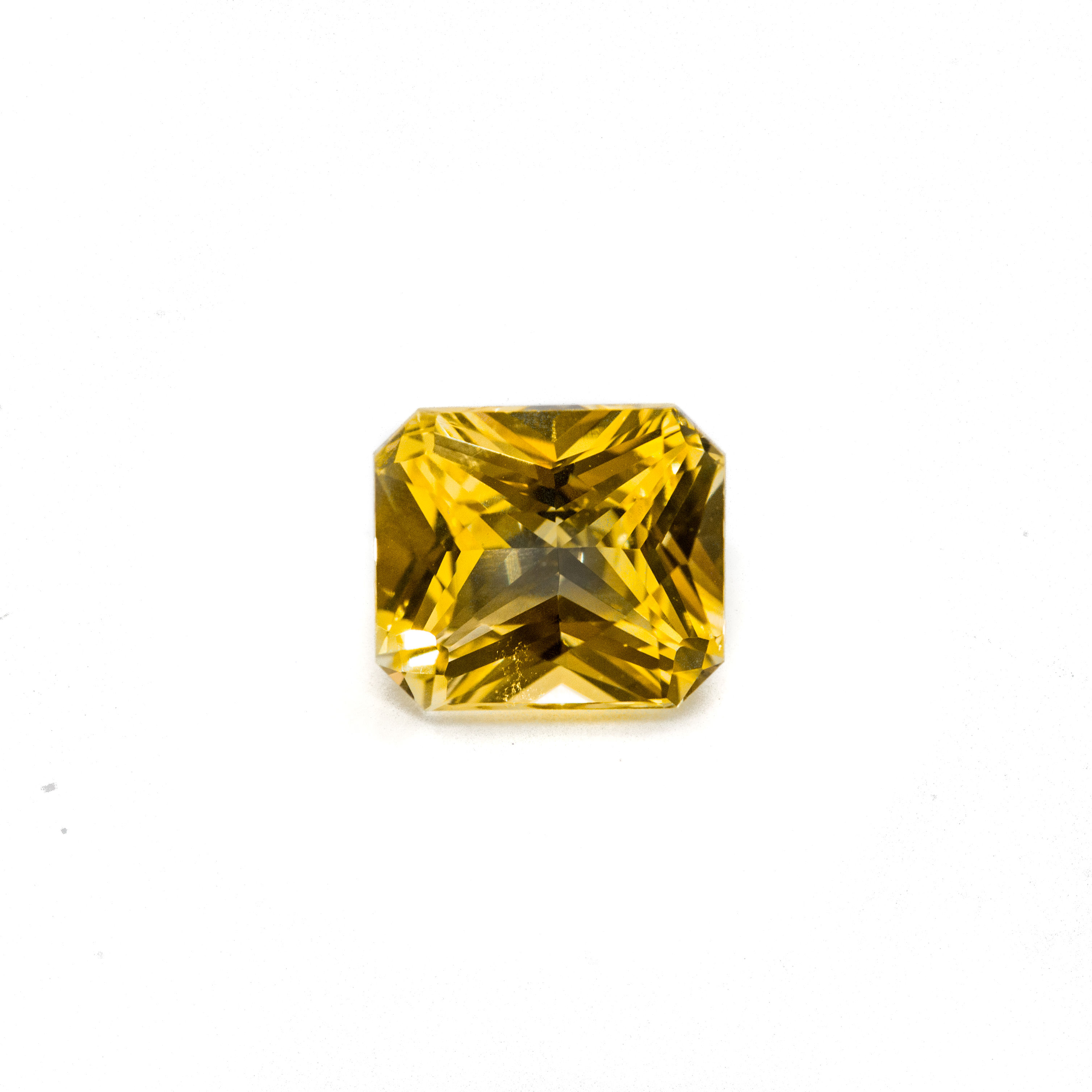 Yellow Sapphire |  RZ917-5E  | 8.9 x 7.7 radiant | 3.67CT | 1850K/CT