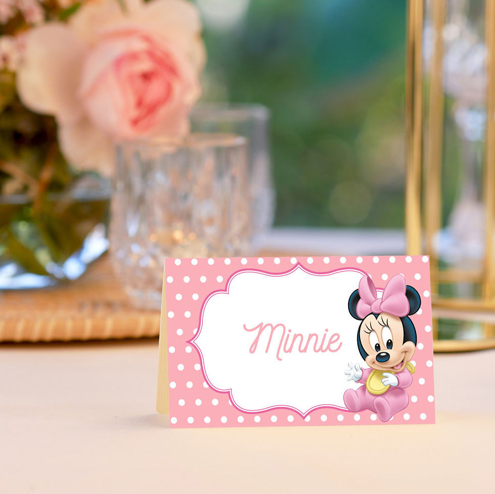 MINNIE segnatavolo battesimo personalizzato per festa bambina a tema topolina compleanno