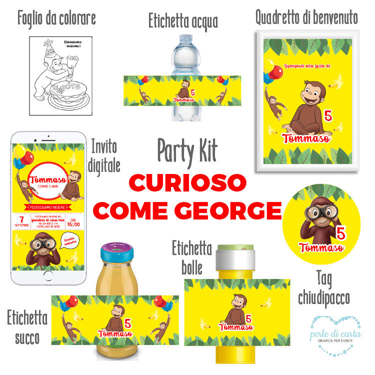 CURIOSO COME GEORGE party kit compleanno