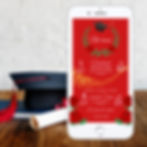 LAUREA ROSSO invito digitale, biglietto whatsapp festa di laurea