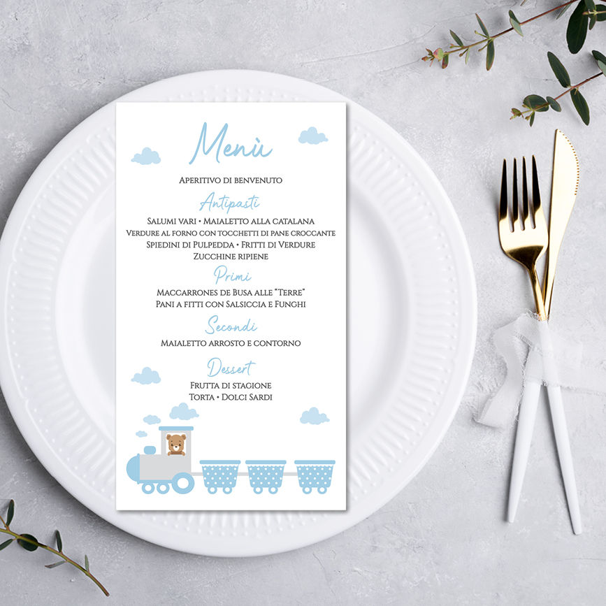 Miniatura: MENU DIGITALE: ORSETTO MONGOLFIERA E TRENINO