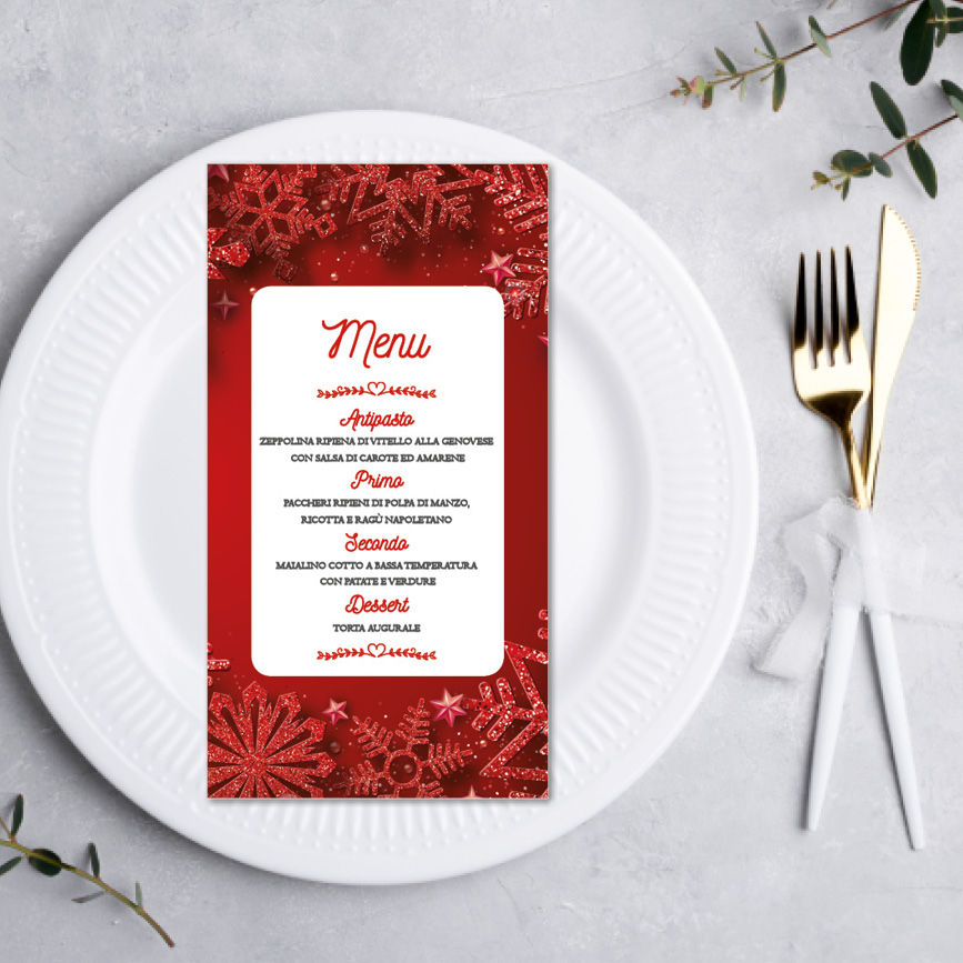 Miniatura: menu personalizzato battesimo bimba natale retro