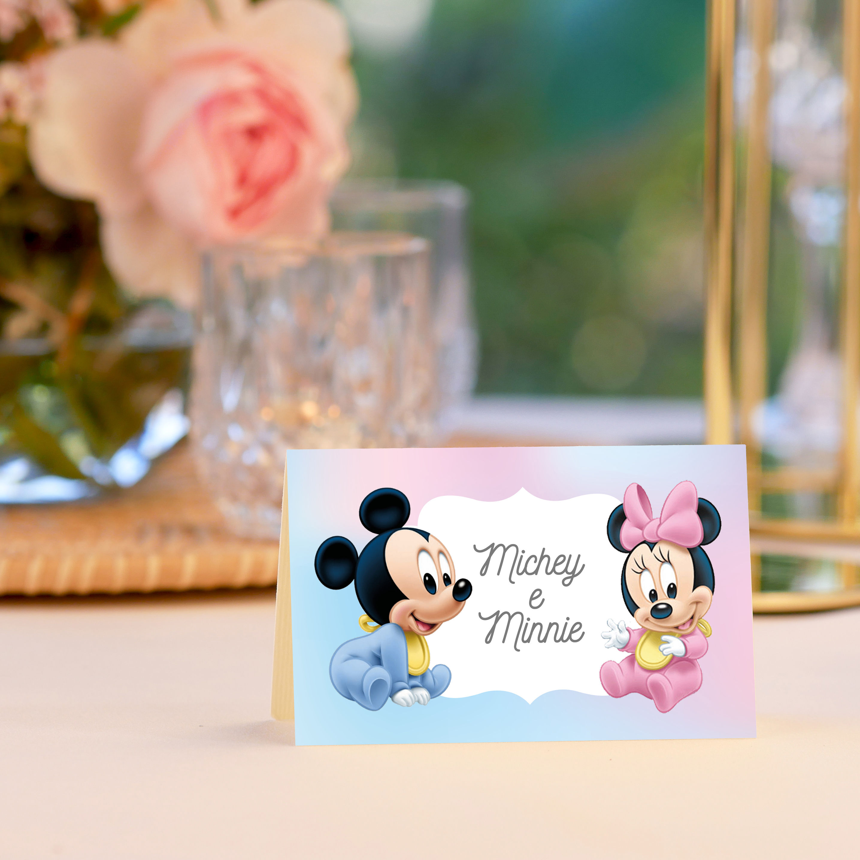 MINNIE E TOPOLINO segnatavoli personalizzati