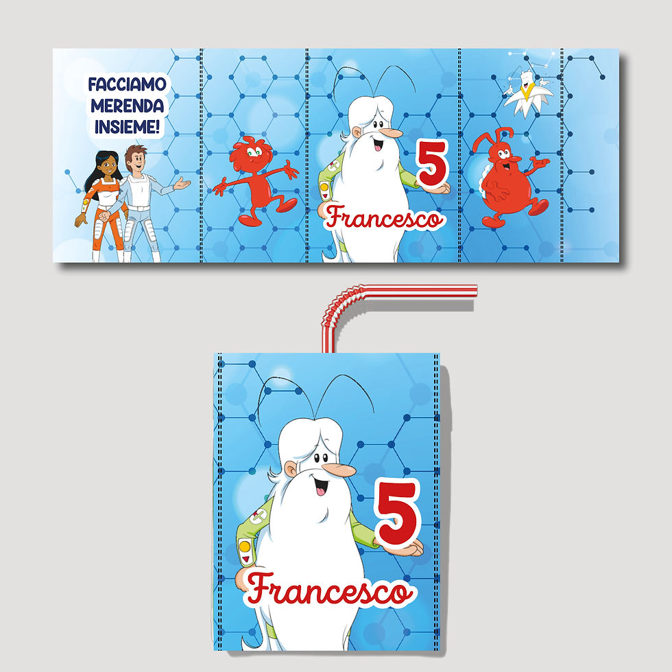 ESPLORANDO IL CORPO UMANO succo di frutta digitale personalizzato per festa di compleanno bambino