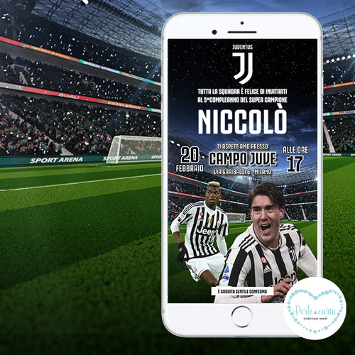 Inviti Compleanno Juventus - Blocco Da 20, Perfetti Per Feste A Tema - Foto 11
