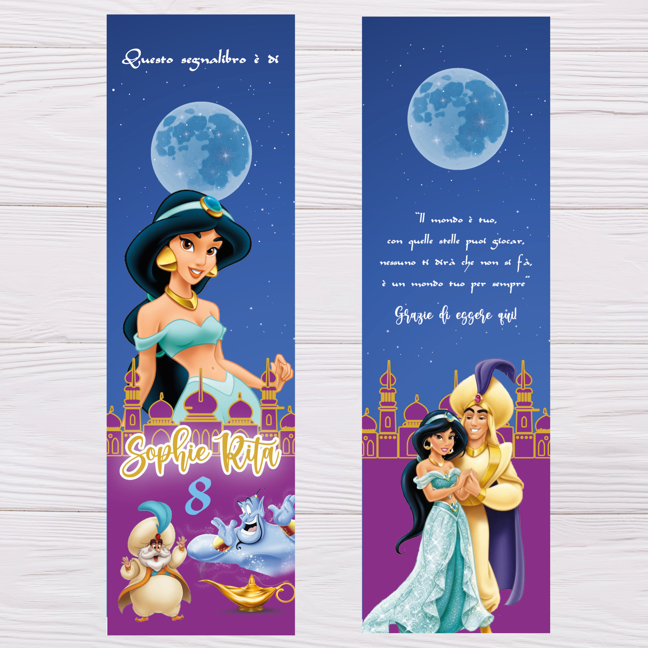 JASMINE segnaposto segnalibro compleanno