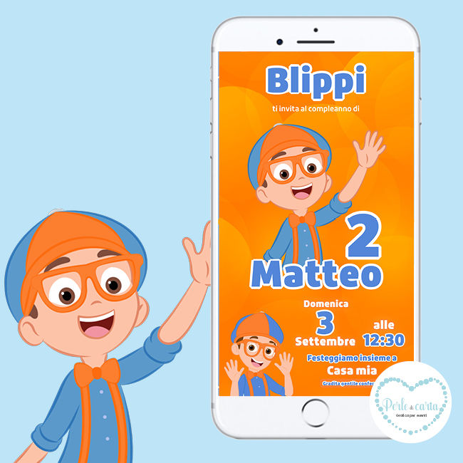 BLIPPI invito digitale compleanno
