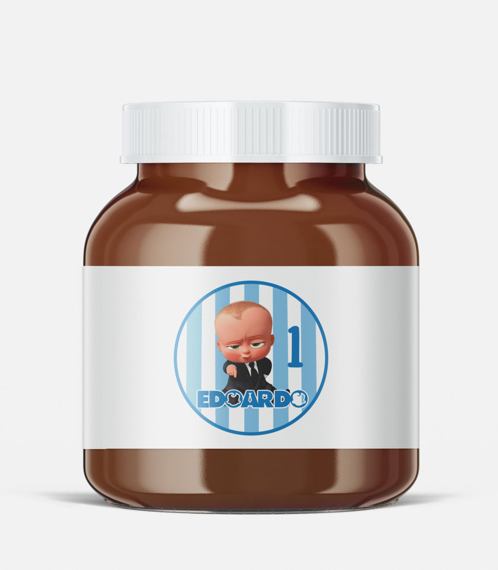 BABY BOSS etichetta nutellina compleanno personalizzata